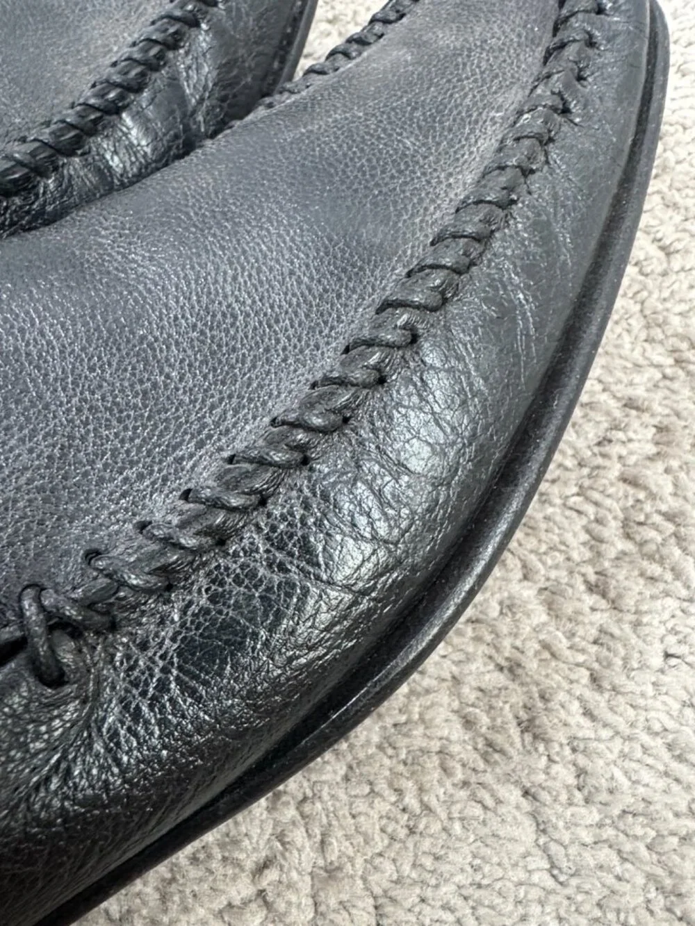 Giorgio Armani Mens Loafers Black Leather Sz 42 Slip On Italy Driving